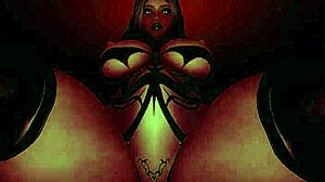 Feeling intense pleasure with red hot demon girl's big tits and anal in POV hentai.