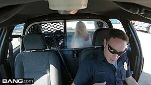 Naughty girl fucks in cop car!