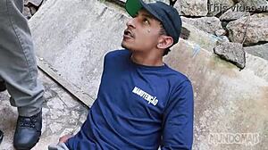 During lunch break, three guys indulge in bareback fucking with big cocks