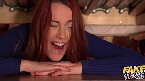 Fake hostel halloween special stuck under a bed 2 redhead and brunette babes get their wet pussies pumped while stuck before fast and hard threesome