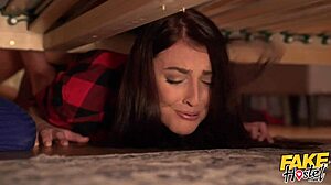 Fake hostel halloween special stuck under a bed 2 redhead and brunette babes get their wet pussies pumped while stuck before fast and hard threesome