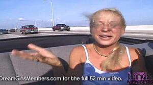 sexy blonde strips nude in my car back seat for fun