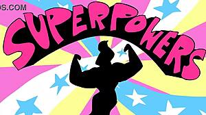 powertrip with clothes ripped in cartoon style