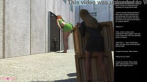 Big apple small gesture in 3d cartoon sex