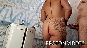 shower time with the hotwife gets steamy