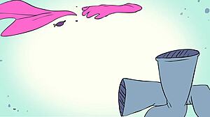 powertrip with clothes ripped in cartoon style