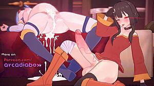 I can't even... Megumin x Aqua-Arcadiamkii got me shook with that huge monster cock in 3D hentai!