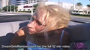 sexy blonde strips nude in my car back seat for fun