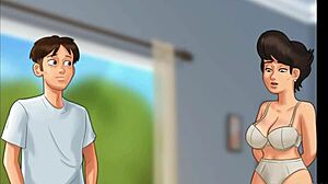 Kostelní milf chycena s policejním obuškem v Summertime Saga