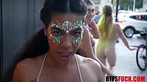 Fantasy fest gangbang with petite teens