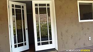 nextdoorraw caught this tall redhead sneaking a peek at neighbor before raw assfucking