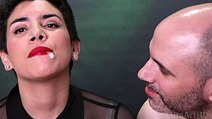 Cum Dripping from Mouth After Intense Blowjob