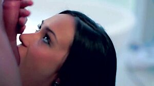 want to see the brunette beauty get cumshot and facial she loves?