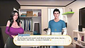 watch naughty aunt rub her giant tits on my big cock