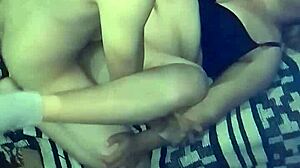 Milf fingers herself before missionary fuck with partner