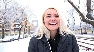 german scout picks up blue-eyed teen 18+ marilyn for street casting bang