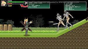 Cute Blonde Hentai Girl Bangs Soldiers in Battle