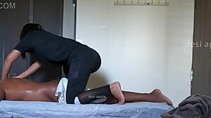 The cute ass girl gives a relaxing massage