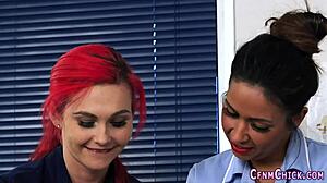Cfnm nurses suck cock in hospital group. british fetish action!
