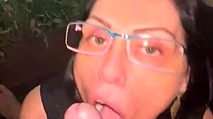 deusa sucks hard cock, delights with balls.