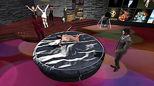 Elite social club features group pussy licking and cumshots in public orgy