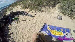 sexydeas beach doggystyle pov with cum and tan lines