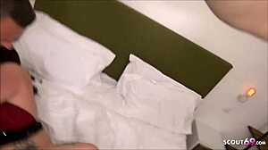 German BBW Marie tricked into first threesome after party