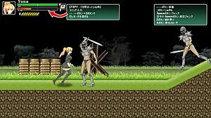 Cute Blonde Hentai Girl Bangs Soldiers in Battle