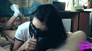 Sloppy Blowjob In Dorm Leads To Cum Swallow