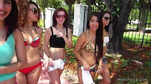 Amateur babes feel intense pleasure in orgy