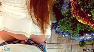 Step Sister Shares Pussy After Christmas