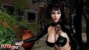 Big Tittied Brunette Futa Spies On Blonde, Then Fucks Her Hard With Monster Cock