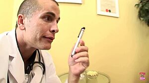 doctor removes tattoo with cum on big natural tits