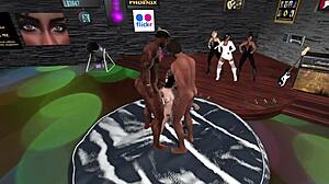 Elite social club features group pussy licking and cumshots in public orgy