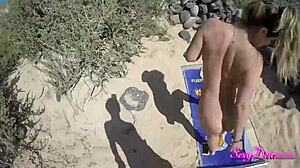 sexydeas beach doggystyle pov with cum and tan lines