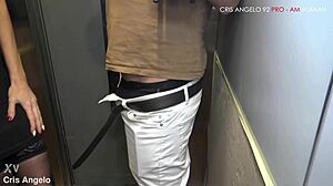 Quick Anal Facefuck in Elevator with Redhead in Barcelona!