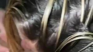 Big butt girlfriend screams during doggystyle ass worshiping and sucking.