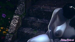 Resident Evil Hentai 3D - Lady Dimitresku Fingering and Squirting on Rainy Day