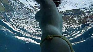 Lada Poleshuk Shows Off Big Tits Underwater In Pool