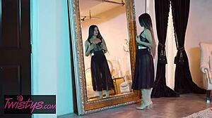 Young teacher fucks milf student with small tits!