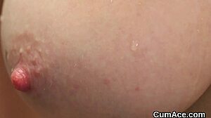 Unusual Centerfold Swallows Jizz Load on Her Face! She Eats Every Drop in Wild Bukkake POV!