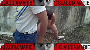 trying impossible positions to lick fat pussy on street, loving the juices