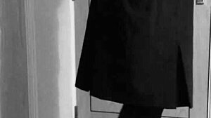 Crossdresser in Uniform Binds Himself with Handcuffs in Detailed Bondage Scene