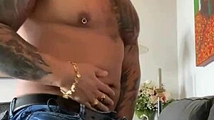 My BBC gets horny while dominating in ripped jeans