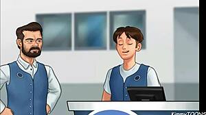 In Summertime Saga, manager's daughter Kimmytoons sucked my dick behind the desk at work.