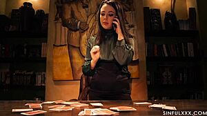 Tarot reader whitney wright contrasts mystical aura with wild ffm threesome action. Babe gets tight pussy pounded doggystyle.