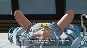 i'm fingering miku in this wet photoshoot by the pool, teasing her in anime hentai