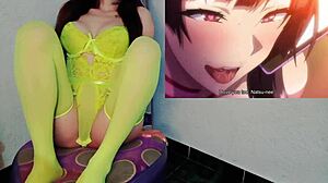 Her friend with huge tits can't resist the temptation in this hentai