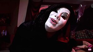 A Blonde Gets Into A Bdsm Mansion And Sucks Dicks Through A Glory Hole