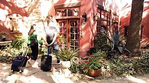 Tarot reader whitney wright contrasts mystical aura with wild ffm threesome action. Babe gets tight pussy pounded doggystyle.